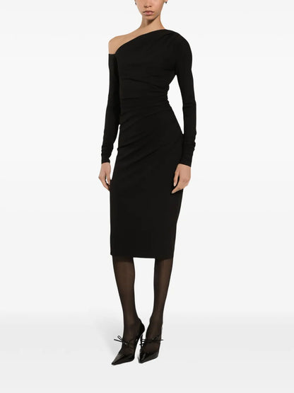 One-Shoulder Draped Dress