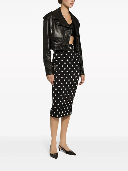 Cropped Leather Biker Jacket