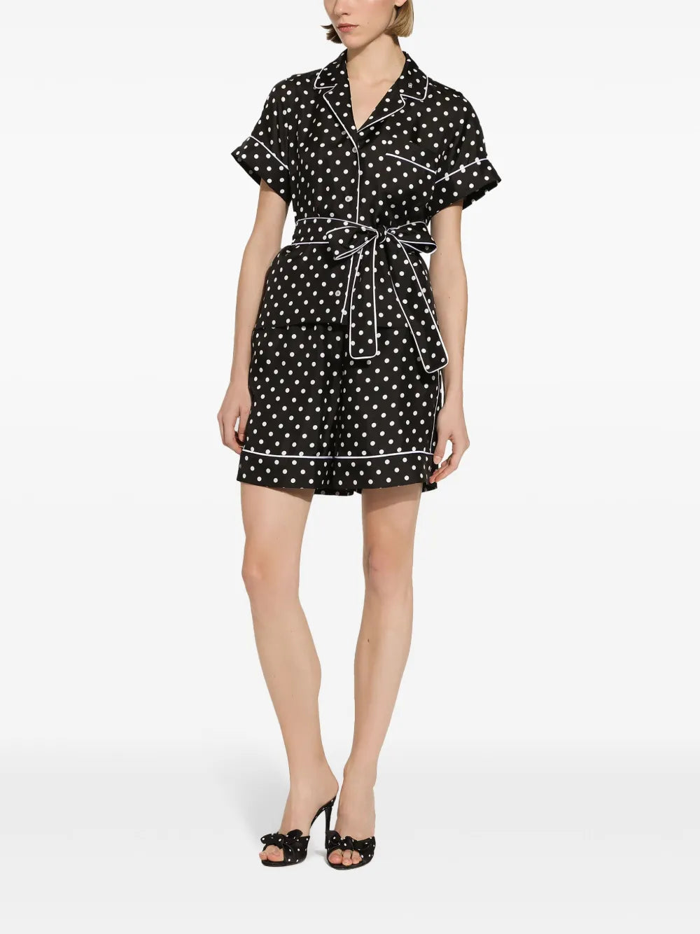 Polka-Dot Silk Twill Shorts