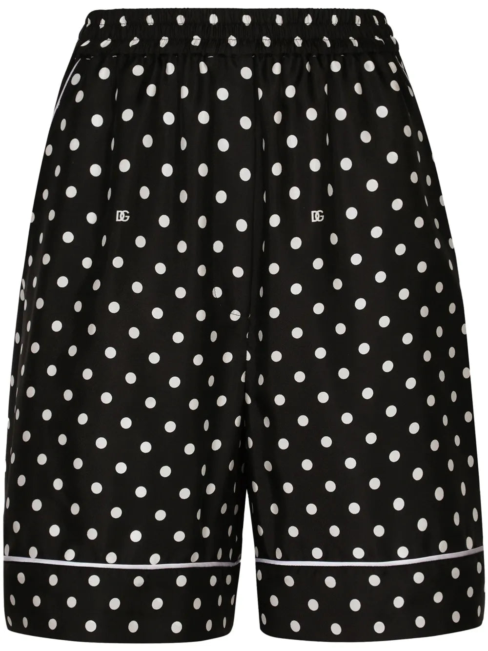 Polka-Dot Silk Twill Shorts