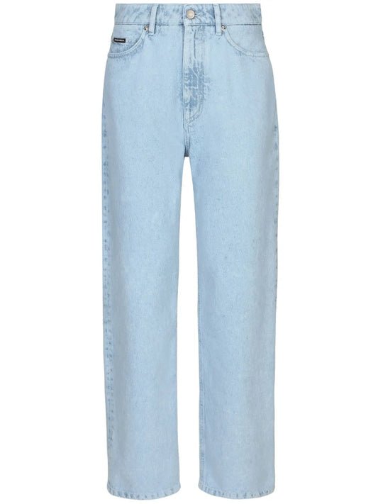 High-Waisted Slim-Legged Jeans