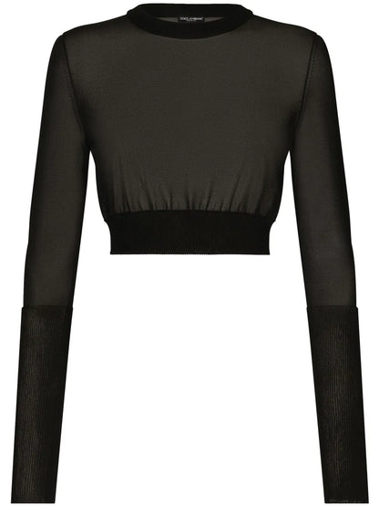 Semi-Sheer Cropped Top