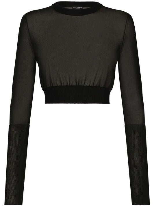 Semi-Sheer Cropped Top