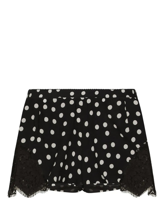 Polka-Dot Silk-Blend Shorts