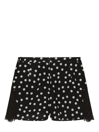 Polka-Dot Silk-Blend Shorts