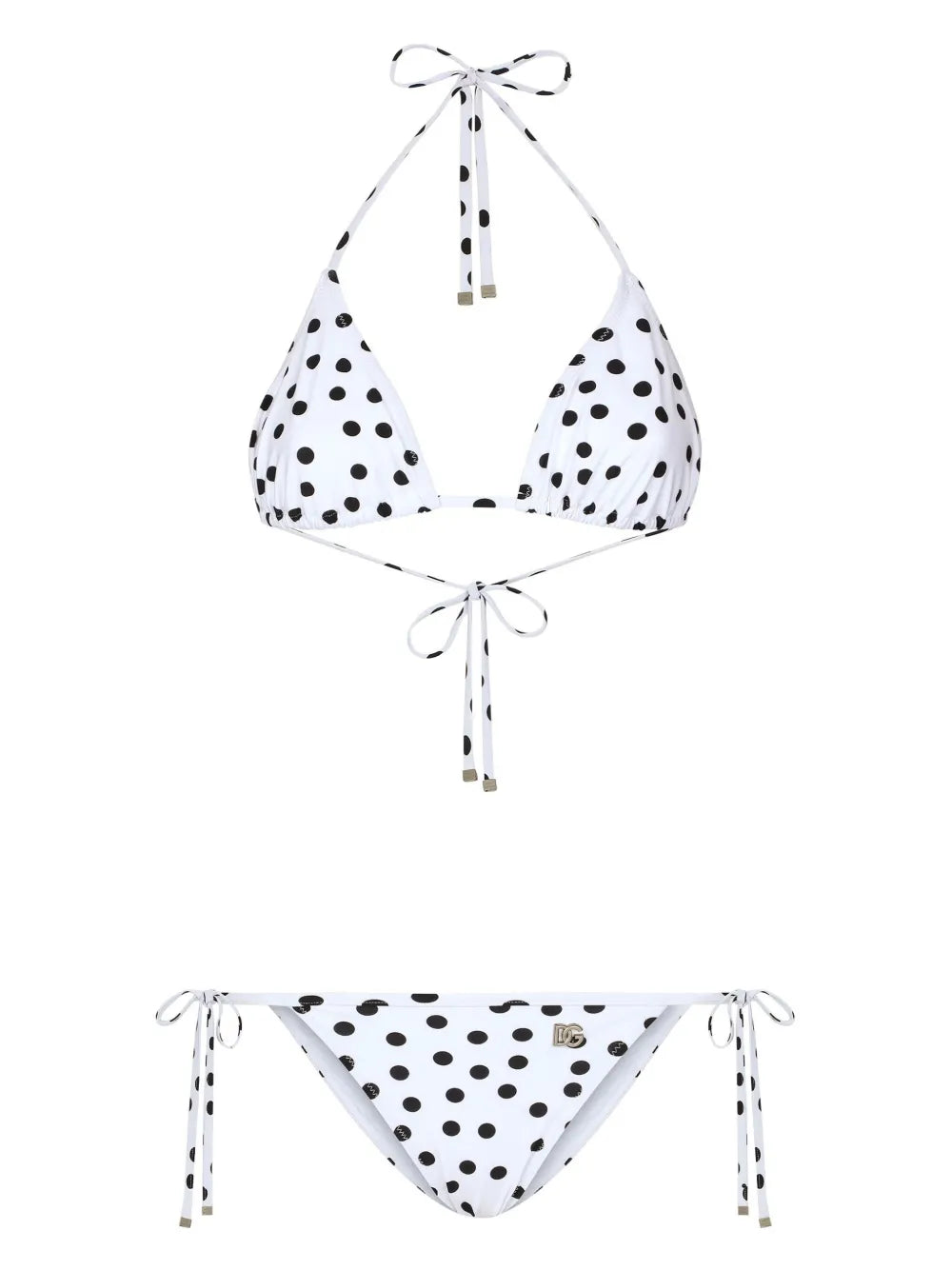 Polka Dot-Print Triangle-Cup Bikini Set