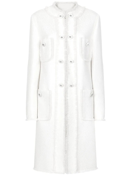 Single-Breasted Tweed Coat