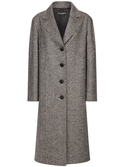 Herringbone-Pattern Coat