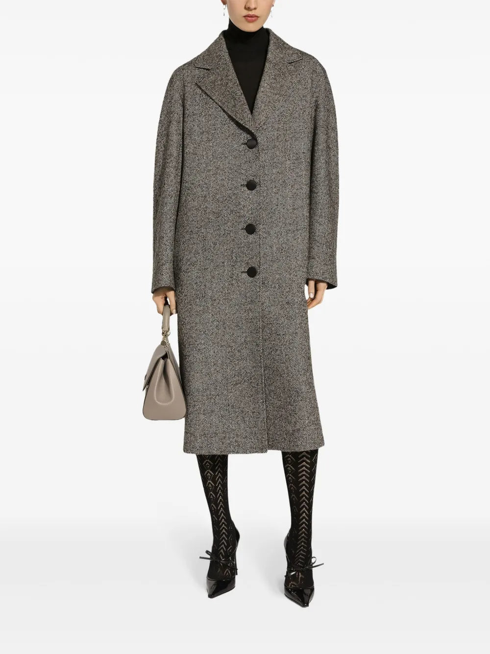 Herringbone-Pattern Coat