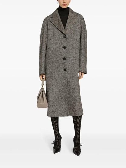 Herringbone-Pattern Coat