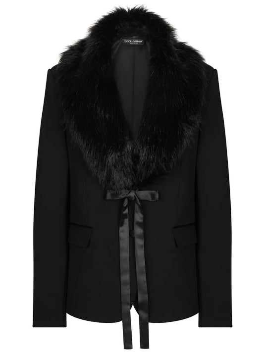 Faux-Fur Collar Blazer
