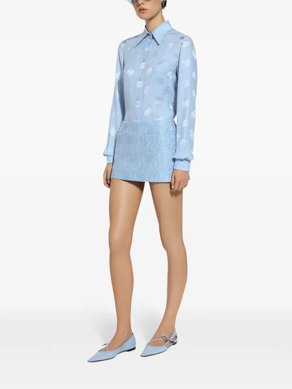 Fitted Brocade Mini Skirt