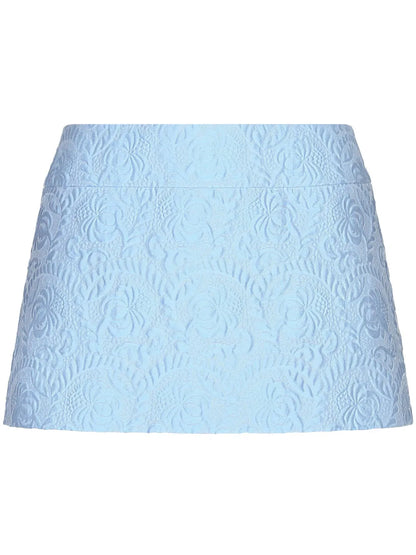 Fitted Brocade Mini Skirt