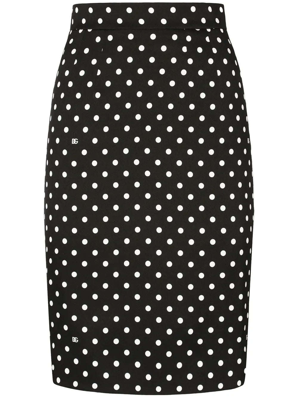 Polka-Dot Print Pencil Skirt