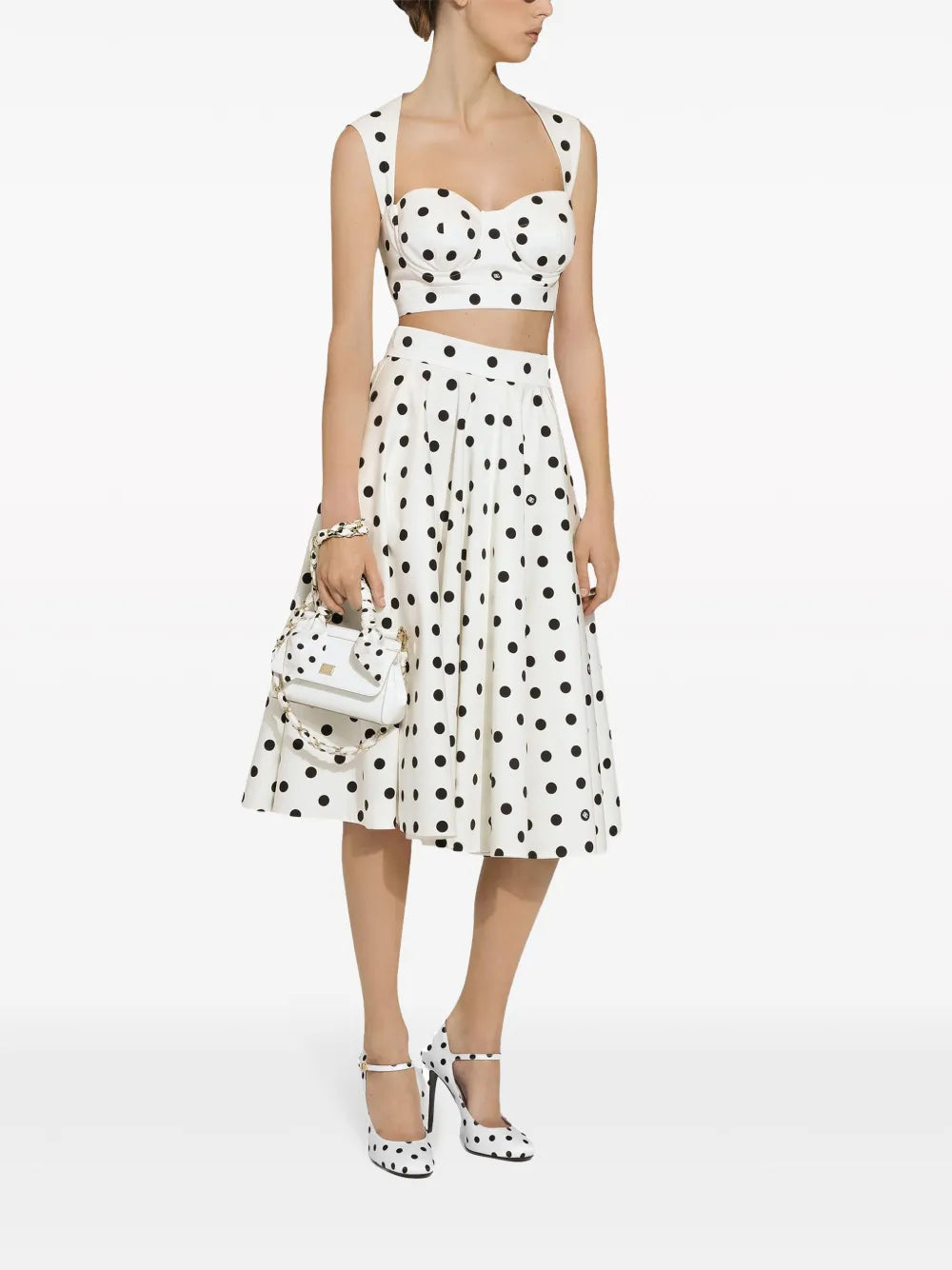 Polka-Dot Midi Skirt