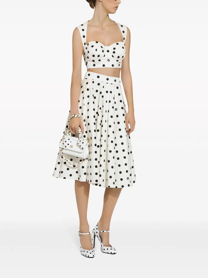 Polka-Dot Midi Skirt