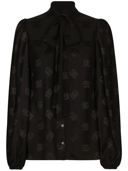 Monogram-Jacquard Silk Shirtt