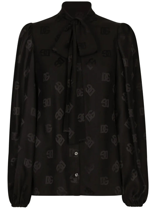 Monogram-Jacquard Silk Shirtt