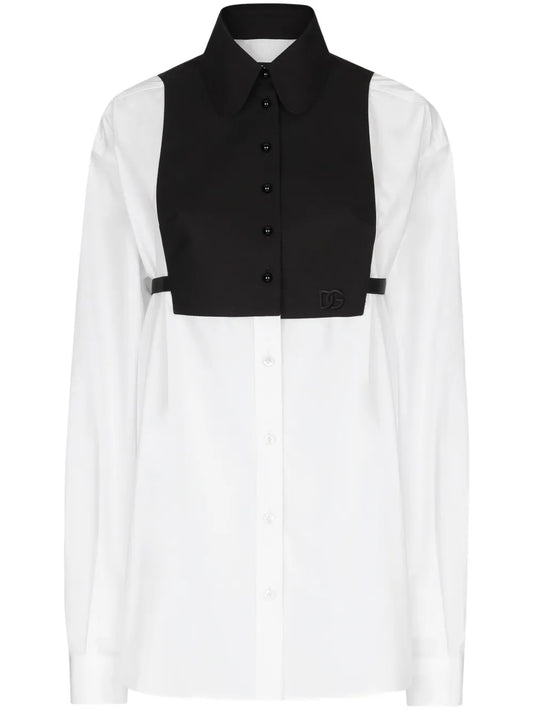 Bib-Detail Oversize Shirt