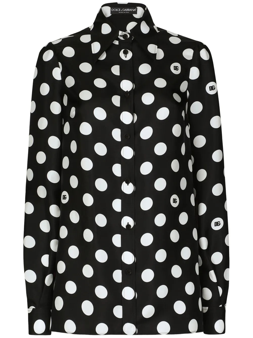 Polka-Dot Silk Twill Shirt