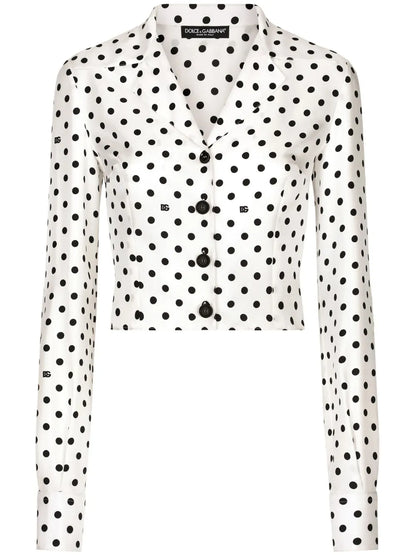 Polka-Dot Silk Shirt
