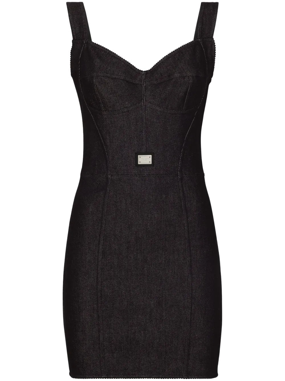 Logo-Plaque Bustier Dress