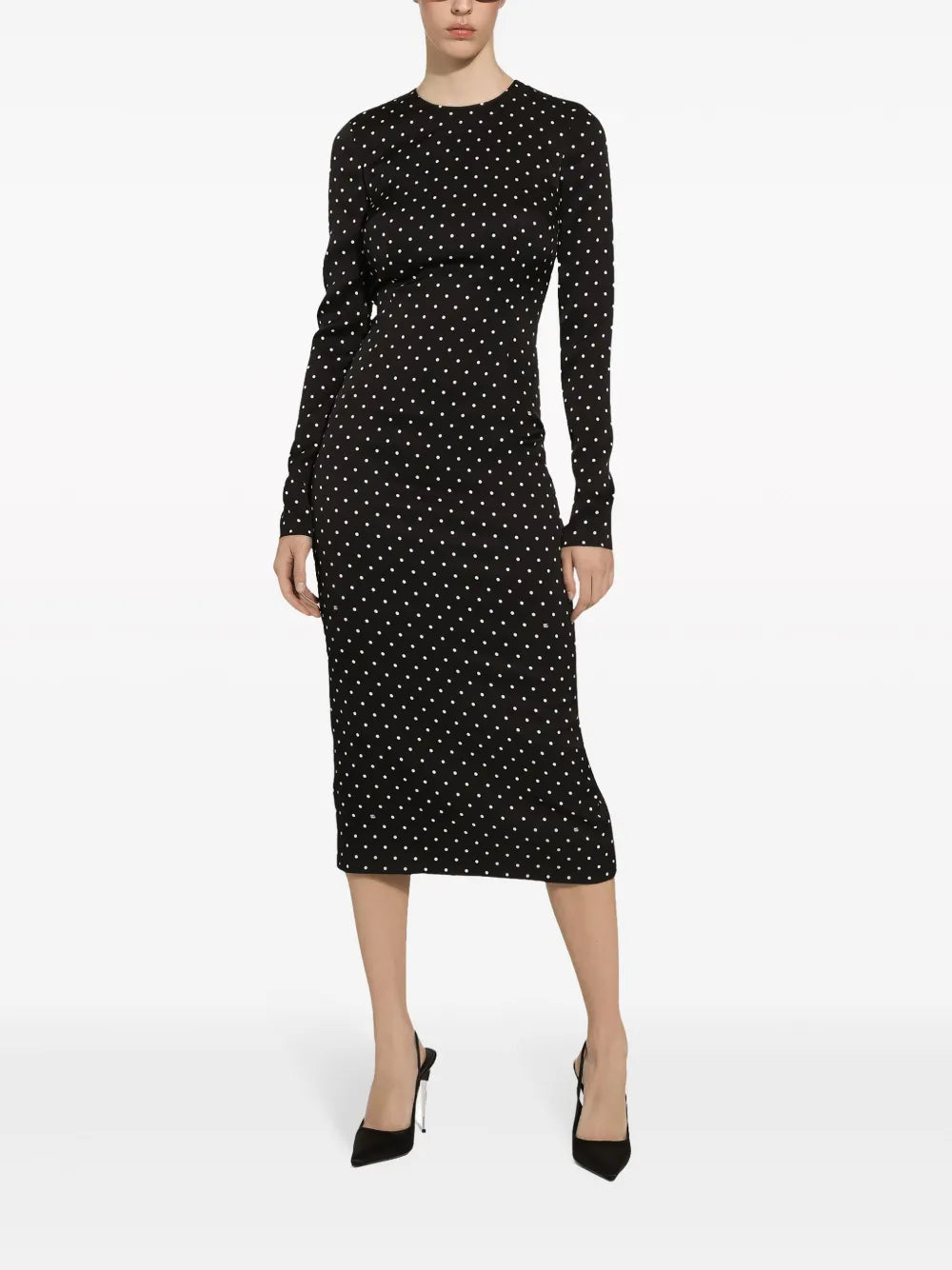 Polka-Dot Midi Dress