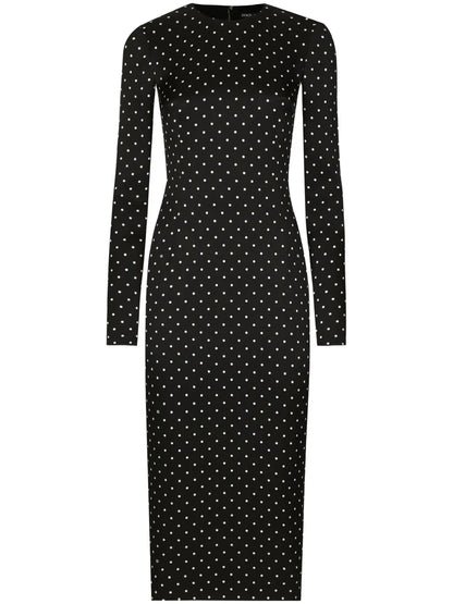 Polka-Dot Midi Dress
