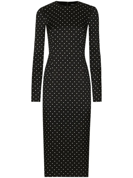 Polka-Dot Midi Dress