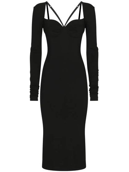 Long-Sleeve Midi Dress