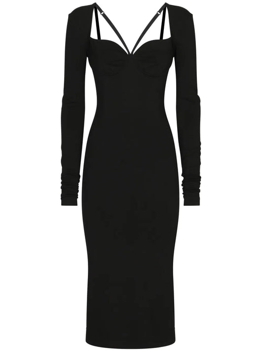 Long-Sleeve Midi Dress