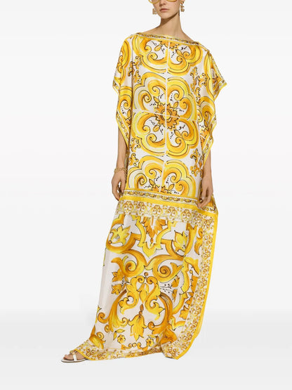 Majolica Silk Maxi Dress