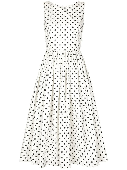 Polka-Dot Cotton Midi Dress