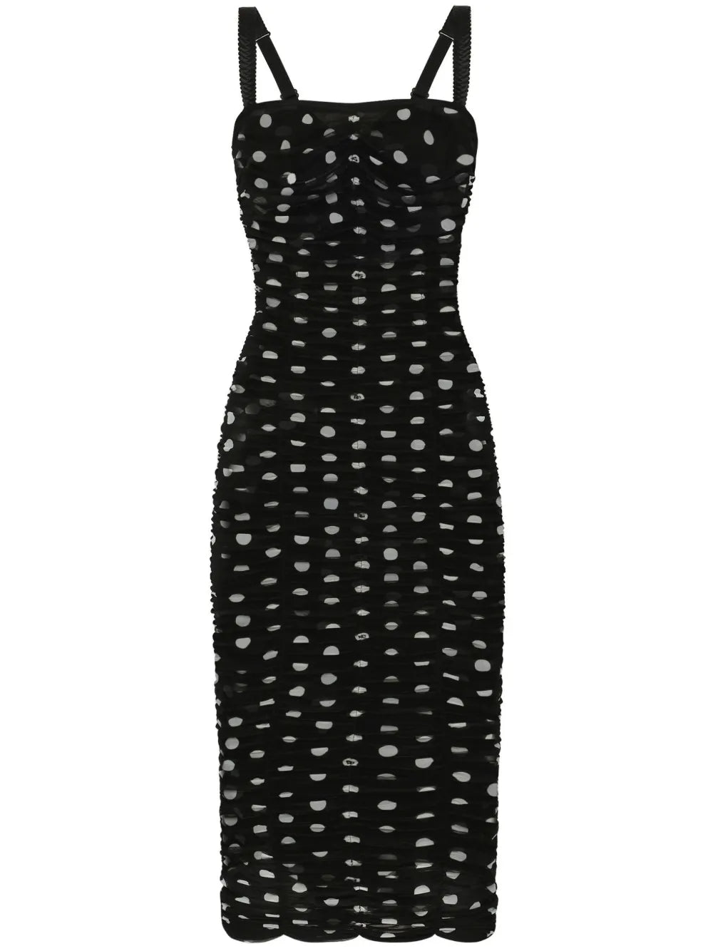 Polka-Dot Tulle Midi Dress