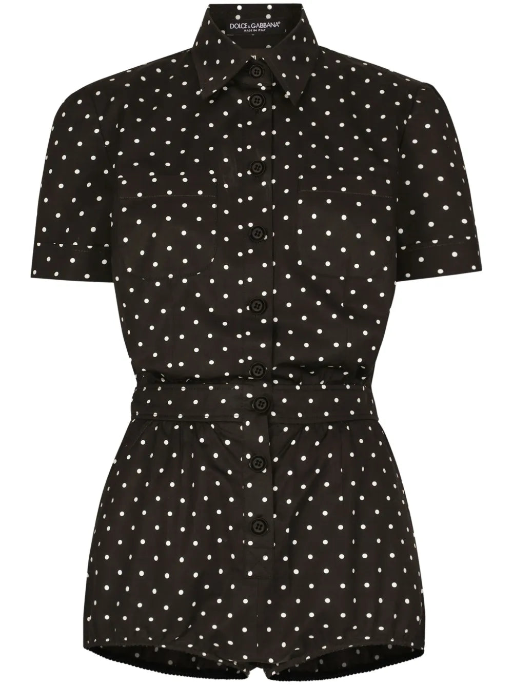 Polka-Dot Cotton Playsuit