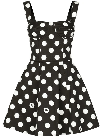 Polka-Dot Corset Minidress