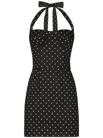Polka-Dot Corset Minidress