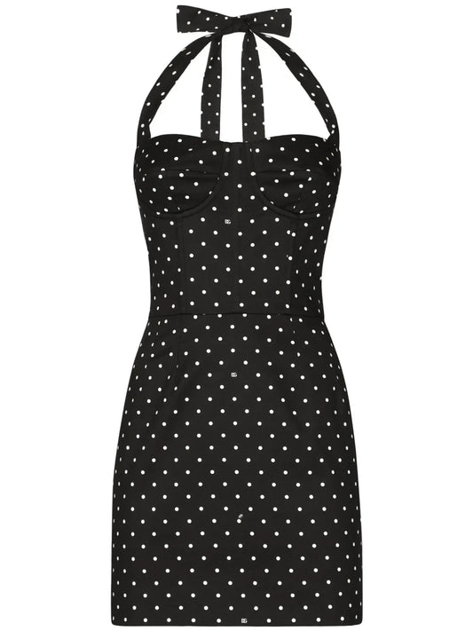 Polka-Dot Corset Minidress