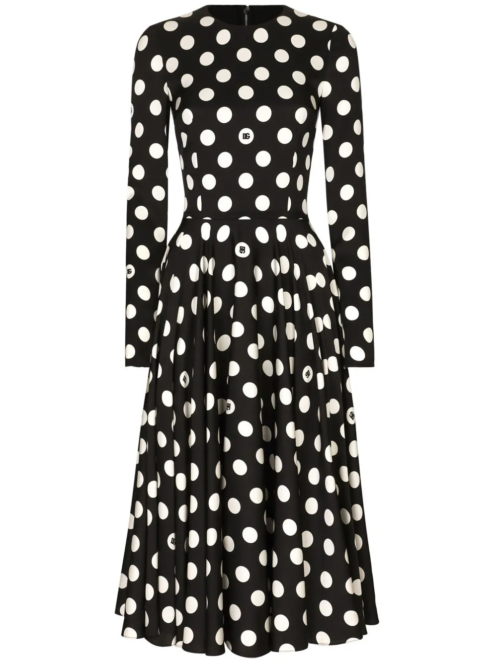 Polka-Dot Midi Dress