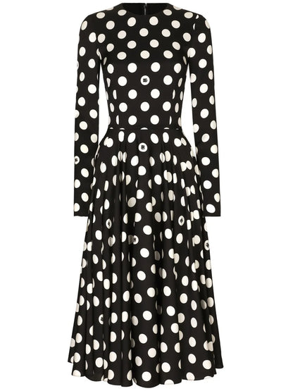 Polka-Dot Midi Dress