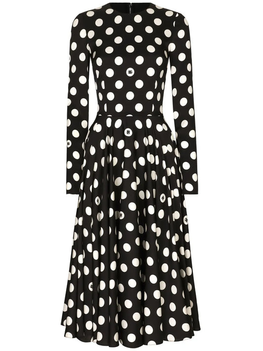 Polka-Dot Midi Dress