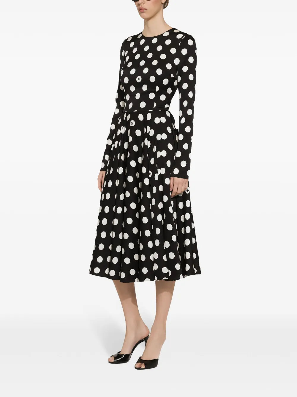 Polka-Dot Midi Dress