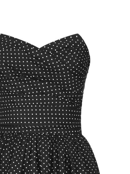 Polka-Dot Bustier Minidress