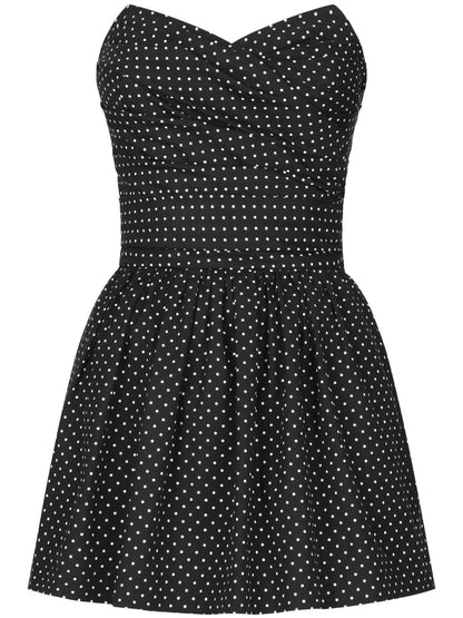Polka-Dot Bustier Minidress