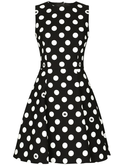 Polka-Dot Cotton Minidress