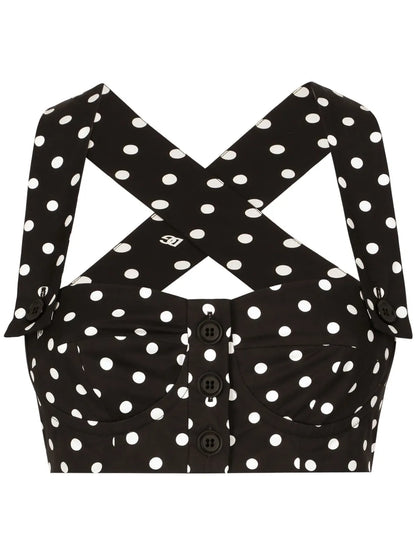 Polka-Dot Corset Top