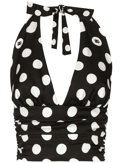 Polka-Dot Cropped Top