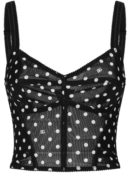 Polka-Dot Corset Top