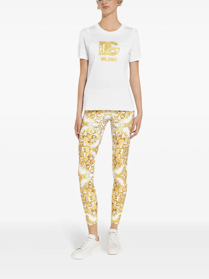 Dg-Embroidered Cotton T-Shirt