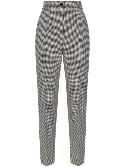 Houndstooth Wool Trousers
